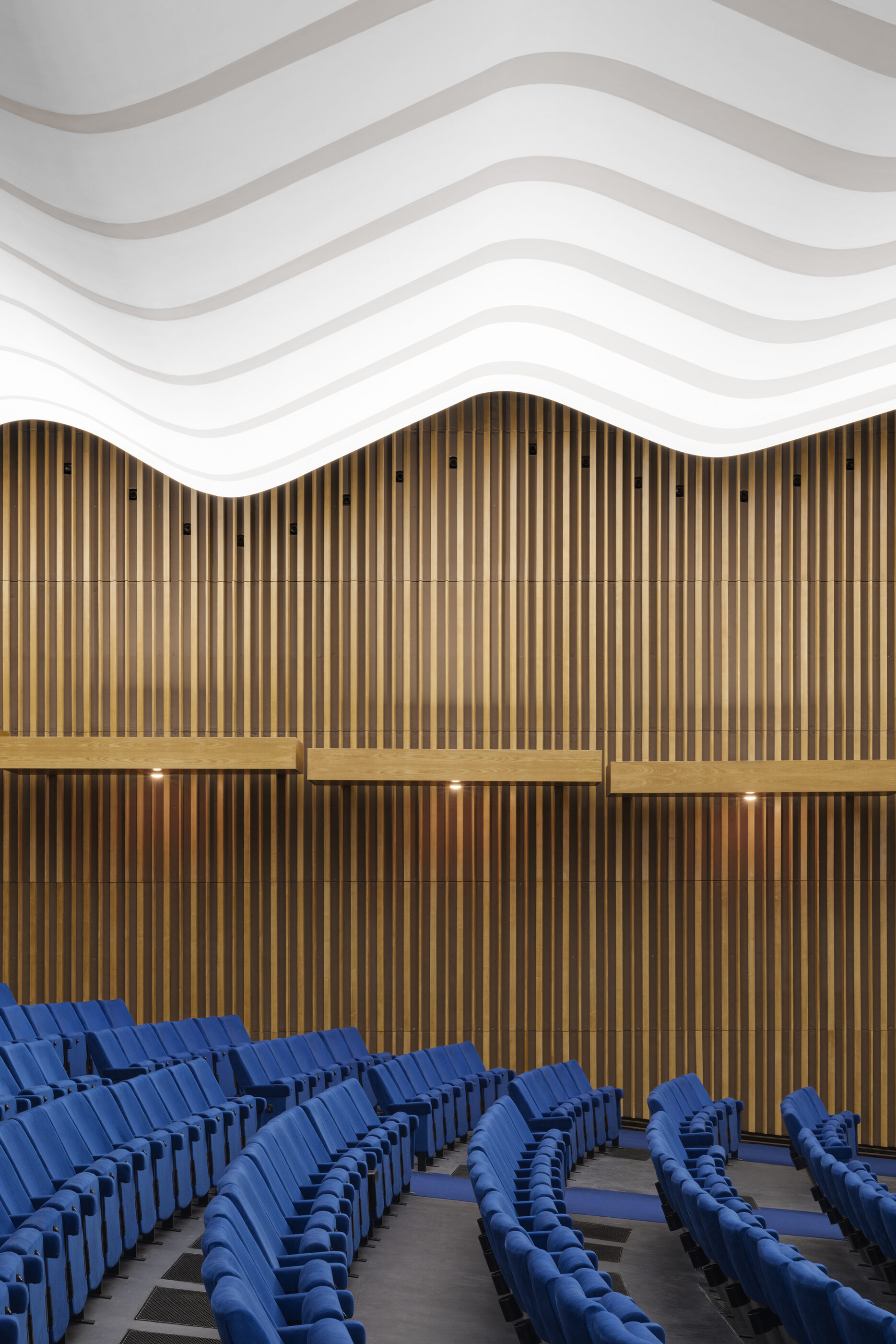 Side view of the auditorium of Kino International